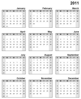 2011 Calendar