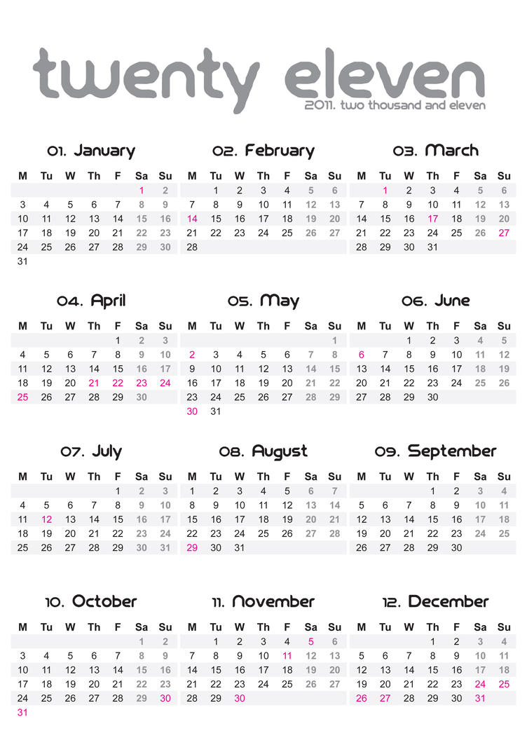 2011 Calendar