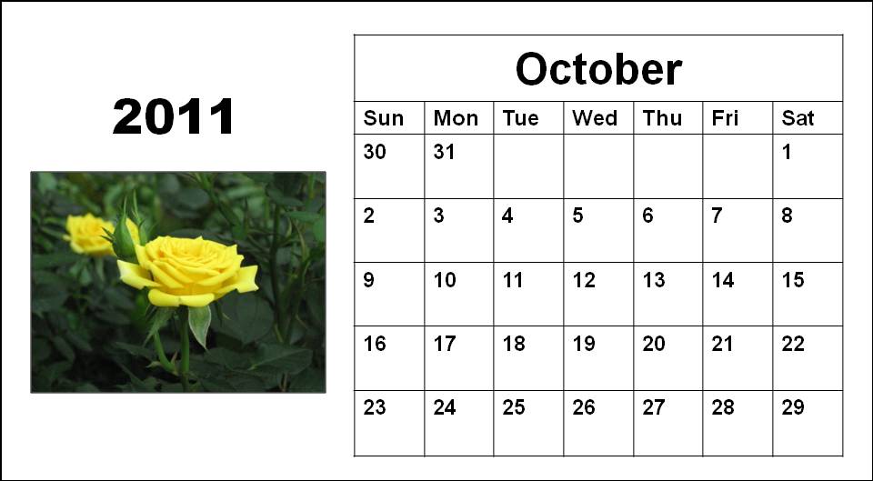 2011 Calendar October