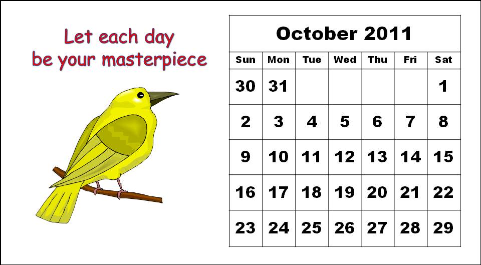 2011 Calendar October