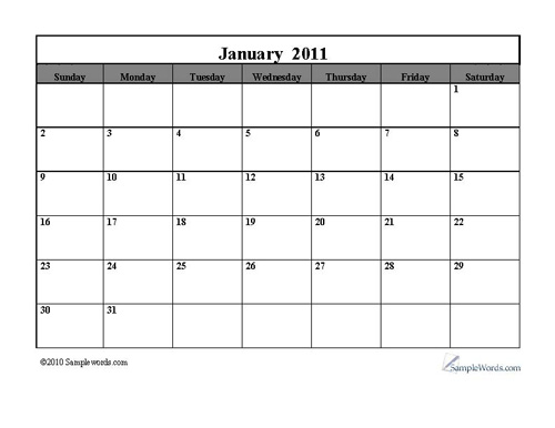 2011 Calendar Pdf