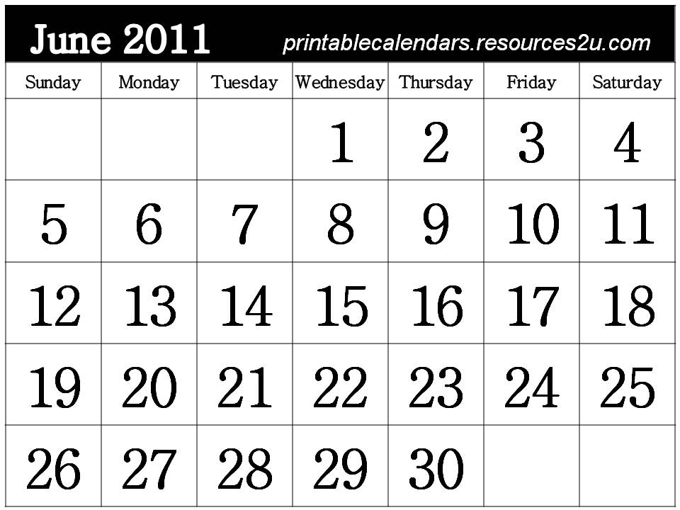 2011 Calendar Printable