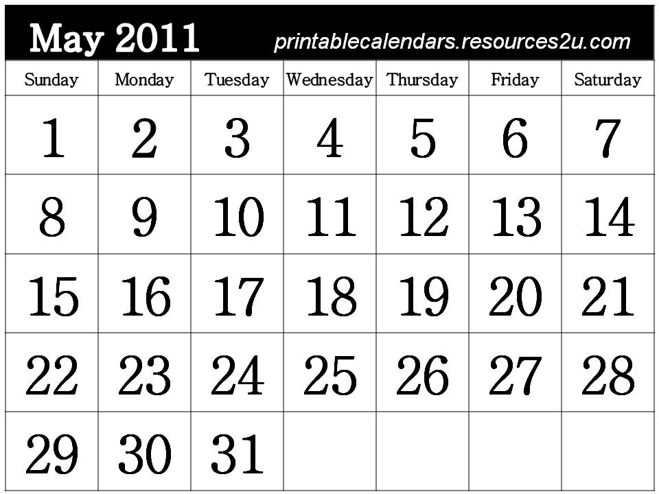 2011 Calendar Printable