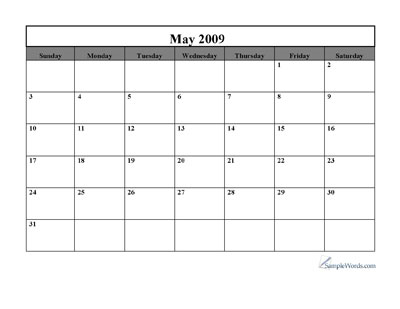 2011 Calendar Printable Template