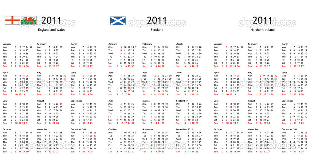 2011 Calendar With Bank Holidays