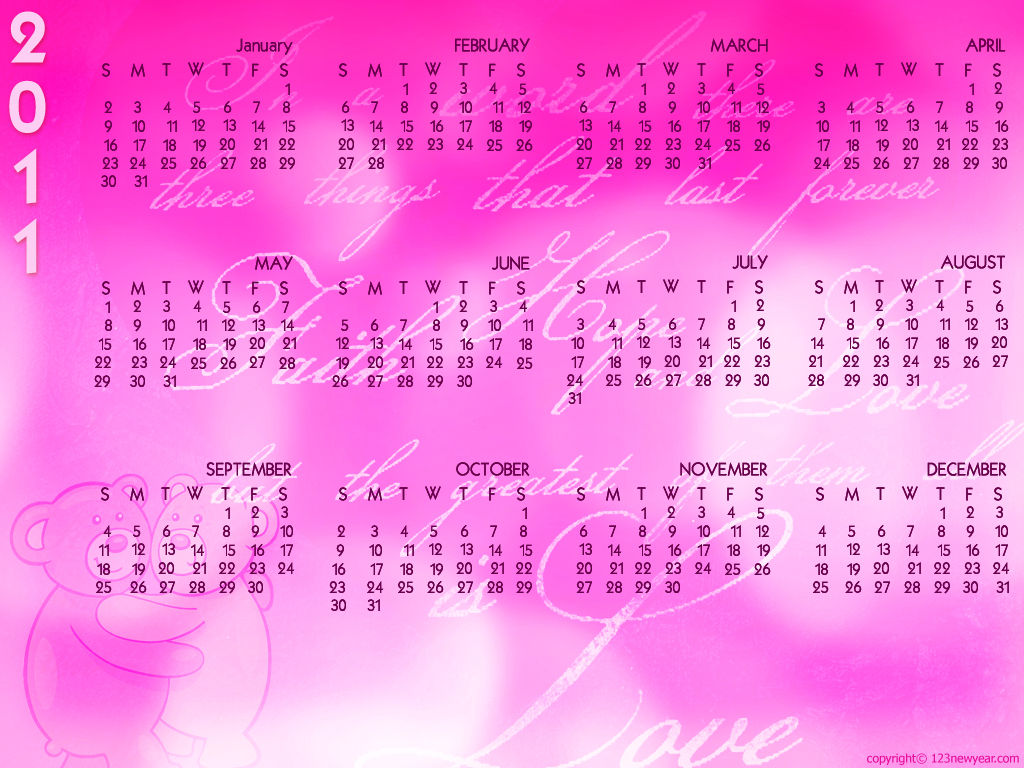 2011 Calendar With Holidays