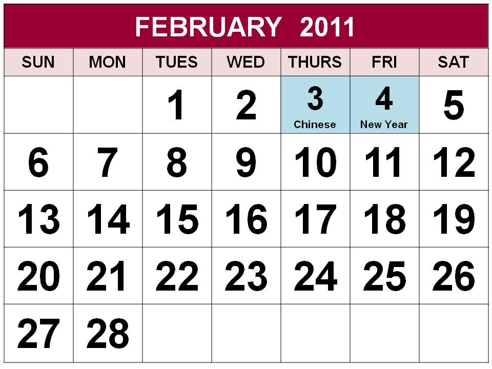 2011 Calendar With Holidays Printable