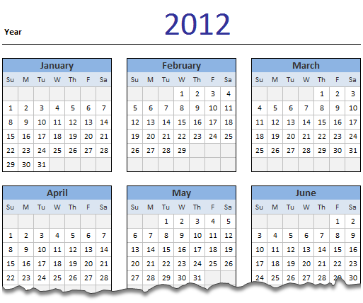 2011 Calendar Year On One Page Printable