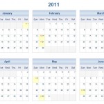 2011 Calendar Year On One Page Printable