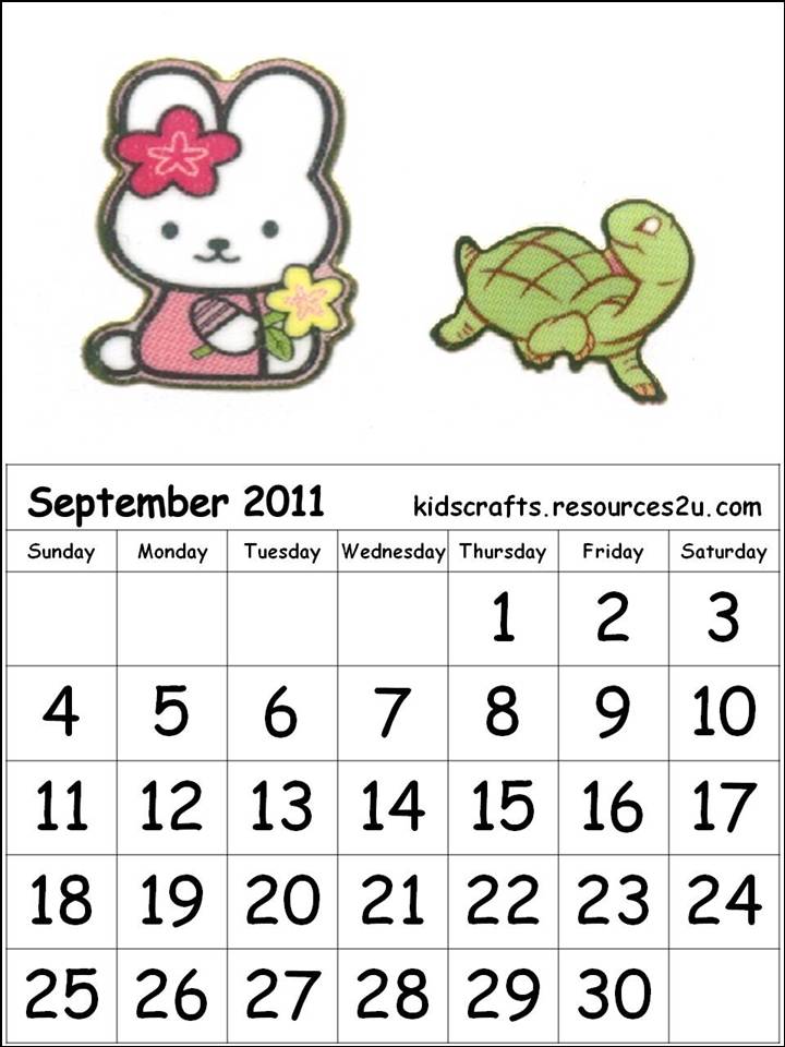 Blank September 2011 Calendar Printable