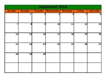 Calendar 2013 Excel Template