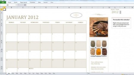 Calendar 2013 Excel Template