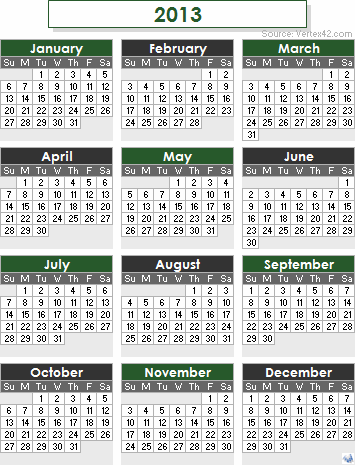 Calendar 2013 Malaysia With School Holidays