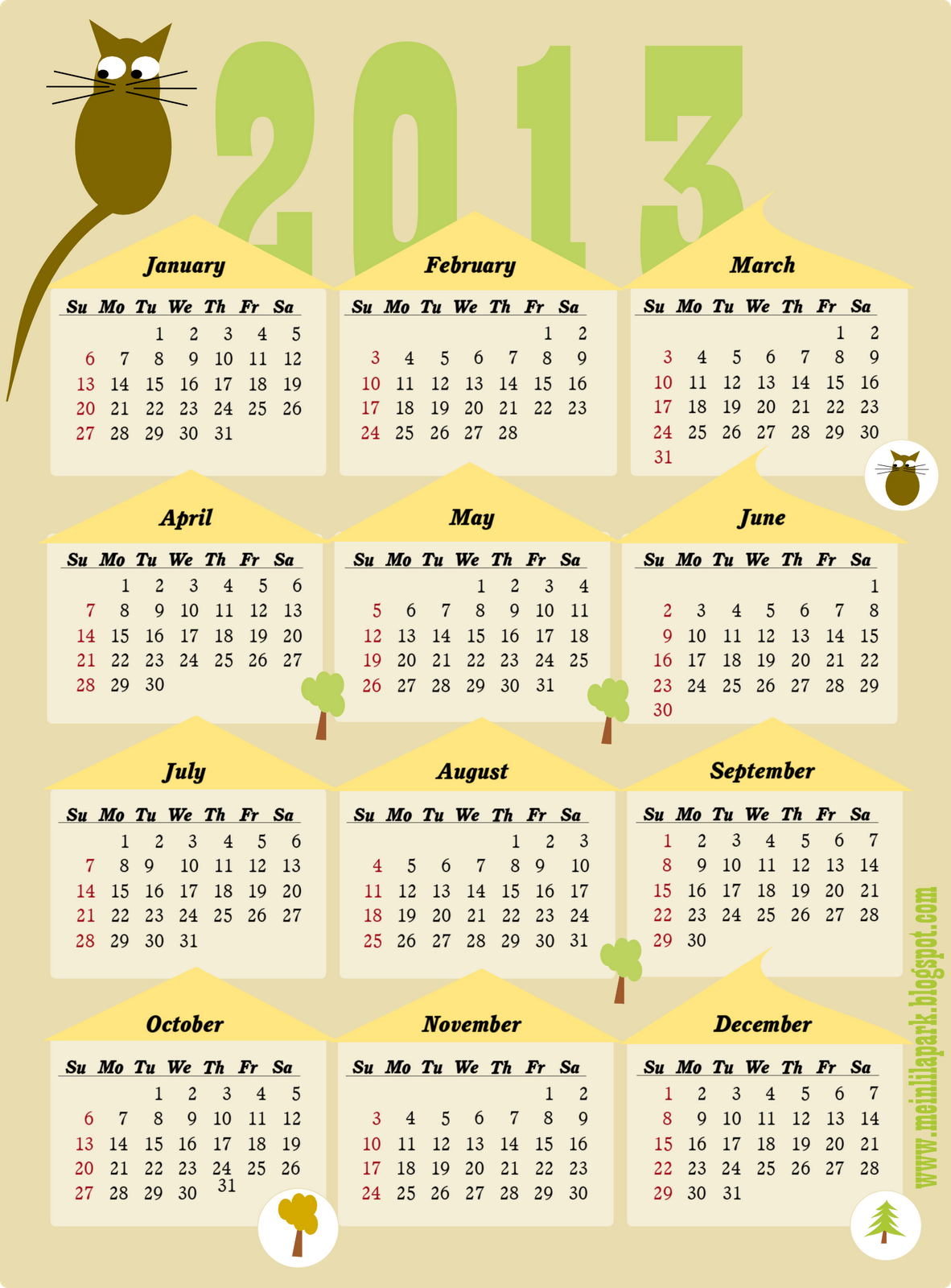 Calendar 2013 Printable