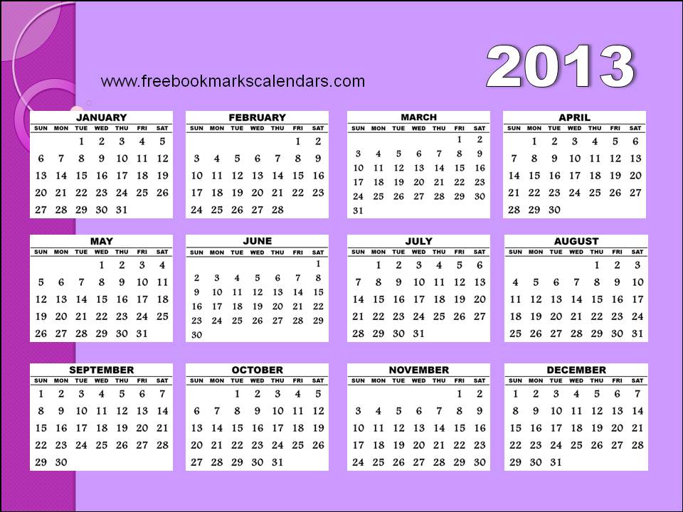 Calendar 2013 Printable