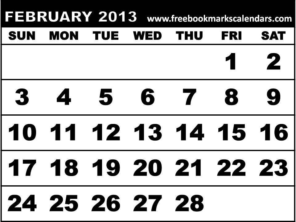 Calendar 2013 Printable Free