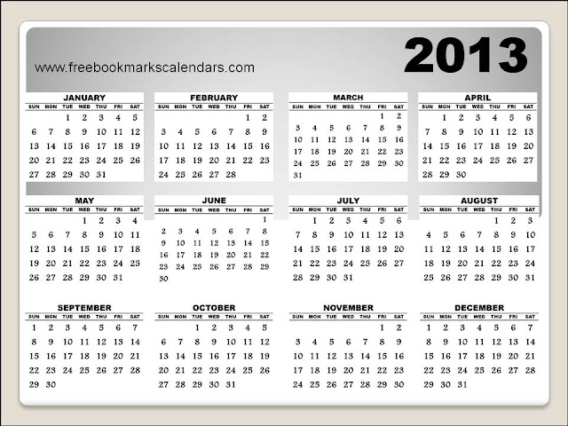 Calendar 2013 Printable Landscape