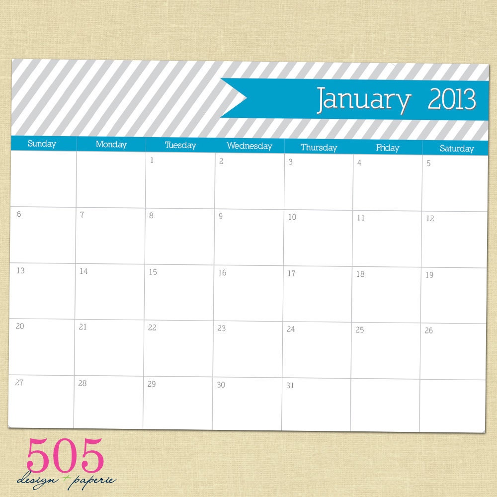 Calendar 2013 Printable Monthly