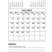 Calendar 2013 Printable Monthly