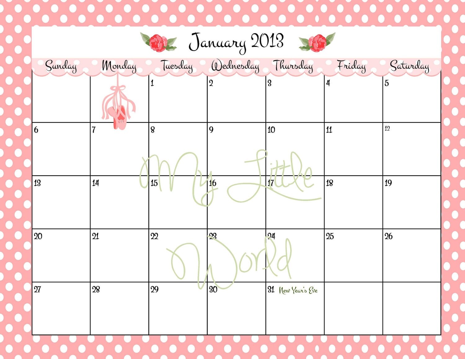 Calendar 2013 Printable Monthly