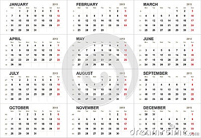 Calendar 2013 Template