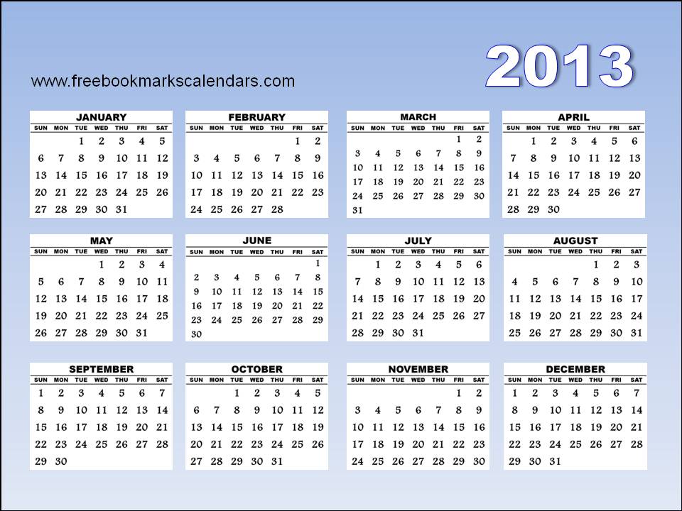 Calendar 2013 Template