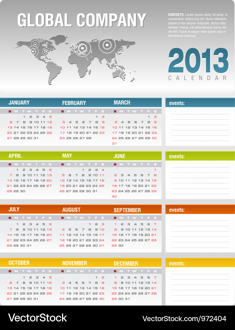 Calendar 2013 Template