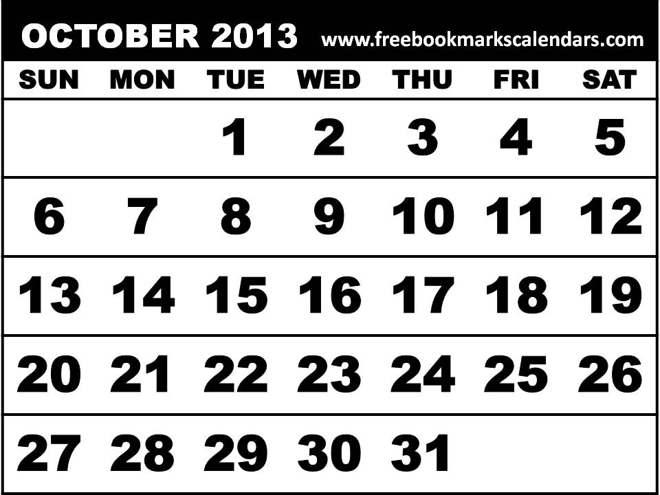 Calendar 2013 Template Free Download