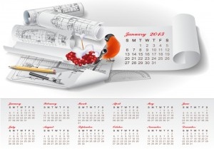 Calendar 2013 Template Psd