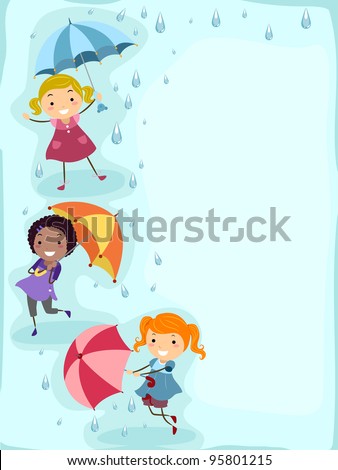 Children Playing In Rain