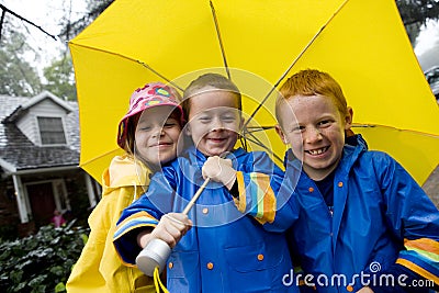 Children Playing In Rain Images