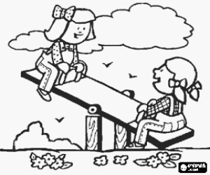 Children Playing In The Park Colouring Pages