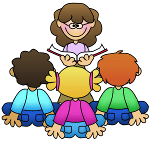 Children Reading Books Together Clip Art