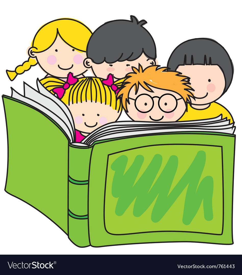 Children Reading Clip Art Free