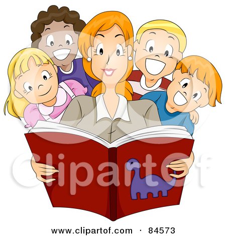 Children Reading Clip Art Free