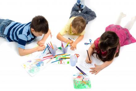 Coloring Pictures Of Children Playing Together