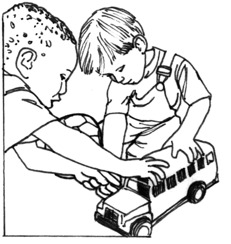 Coloring Pictures Of Children Playing Together