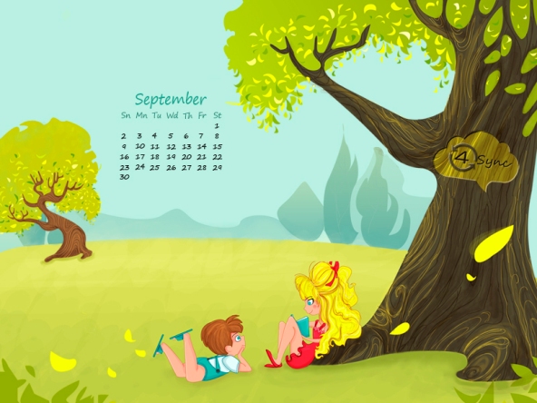 Cute September Calendar 2012 Printable