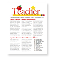 Free Newsletter Templates For Word For Teachers