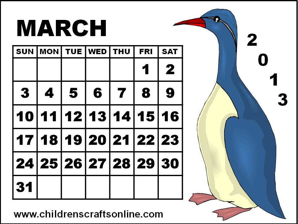 Free Printable Calendar 2013 Uk