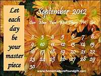 Free September Calendar Template 2012