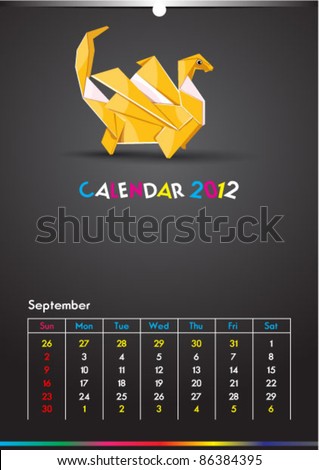 Free September Calendar Template 2012