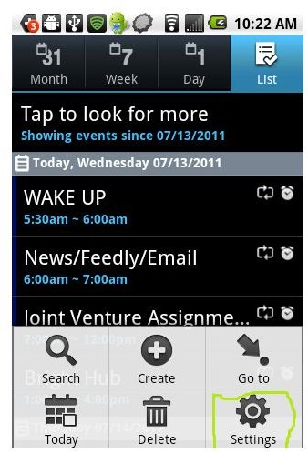 Google Calendar Android App Tasks