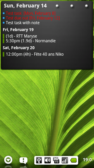 Google Calendar Android Widget