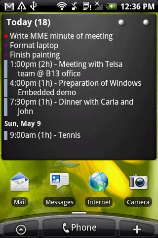 Google Calendar Android Widget