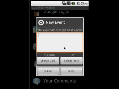Google Calendar Android Widget