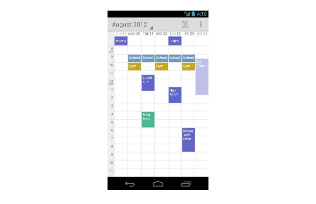 Google Calendar App Android 2012