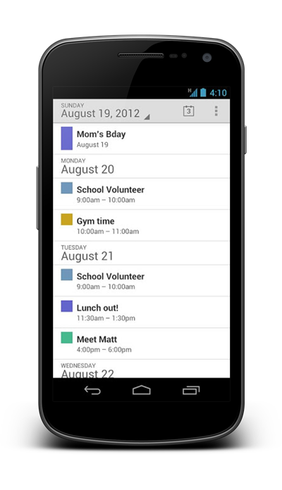 Google Calendar Application For Android