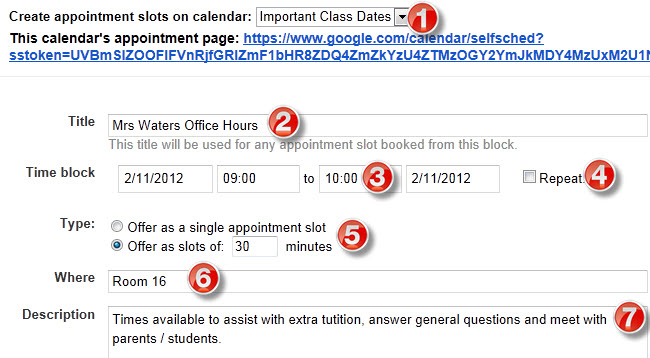 Google Calendar Appointment Slots Public