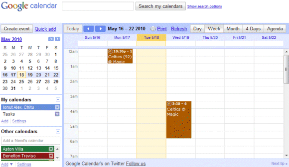 Google Calendar Background